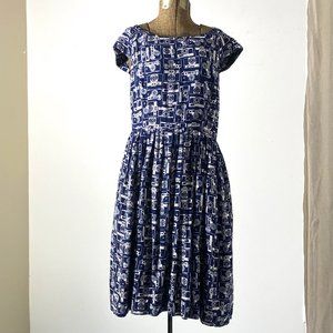Emily and Fin blue camera print dress, large